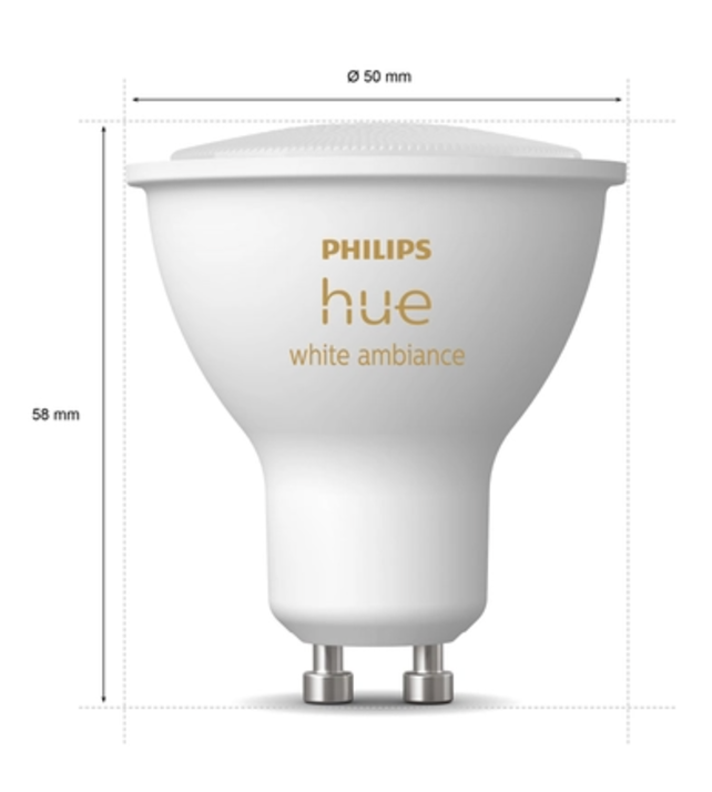 Philips Hue White ambience Hue WCA 4.3W GU10 6 Pack, Smart bulb