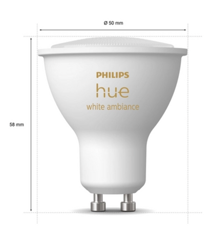 Philips Hue White ambience Hue WCA 4.3W GU10 6 Pack, Smart bulb