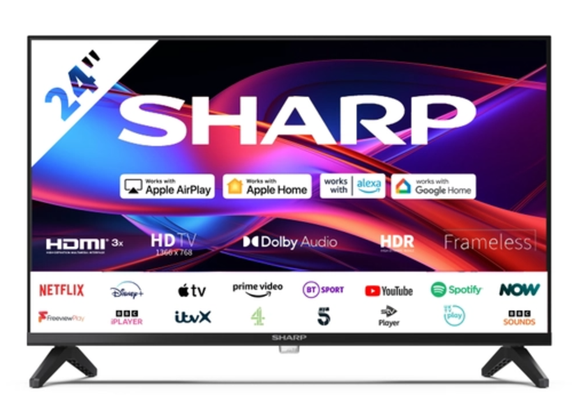 Sharp (24") 1366 x 768 pixels, LED, Smart TV